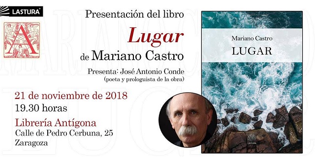 Mariano Castro presenta Lugar, en la librería Antígona de Zaragoza